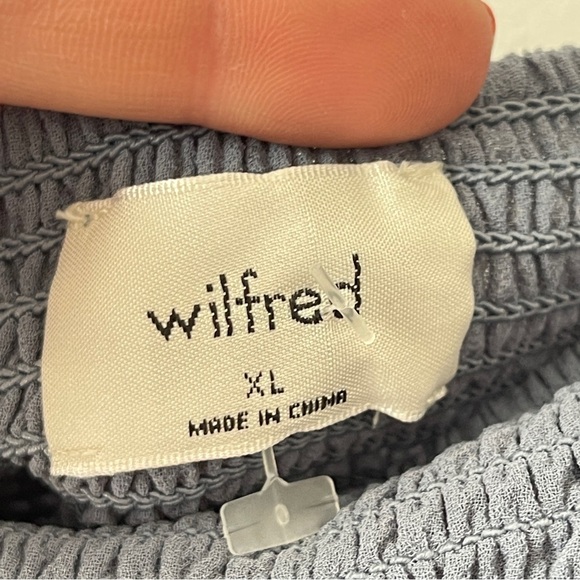 ❌SOLD❌ Aritzia Wilfred Tempest Dress Tiered chiffon mini dress Blue size XL - Picture 9 of 10